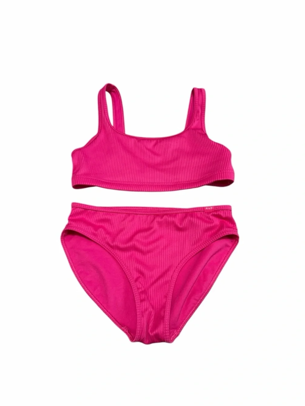 Abercrombie Kids Girls Hot Pink Ribbed Two-Piece Bikini | Size 11/12